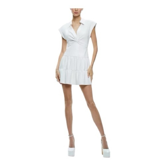 Alice and Olivia
Mila Faux Leather Twist Front Cap Sleeve Dress - Picture 2 of 10